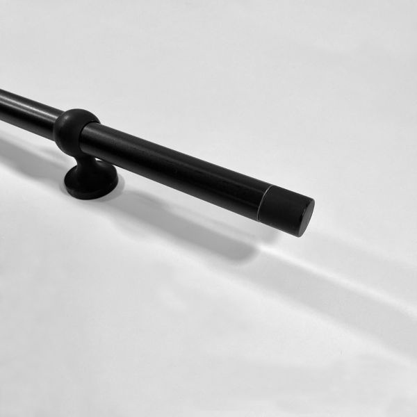 Bastone per tende in ferro nero opaco fino a 300 cm di lunghezza